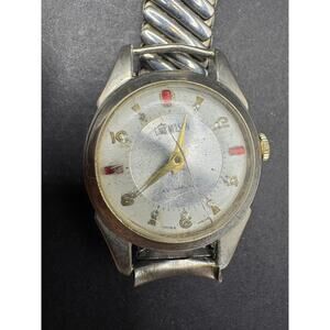Lord Nelson Antimagnetic Silver Tone Diamond Tooled Watch Vintage 1960s